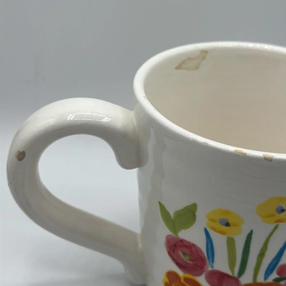 Floral motif mug flower pot